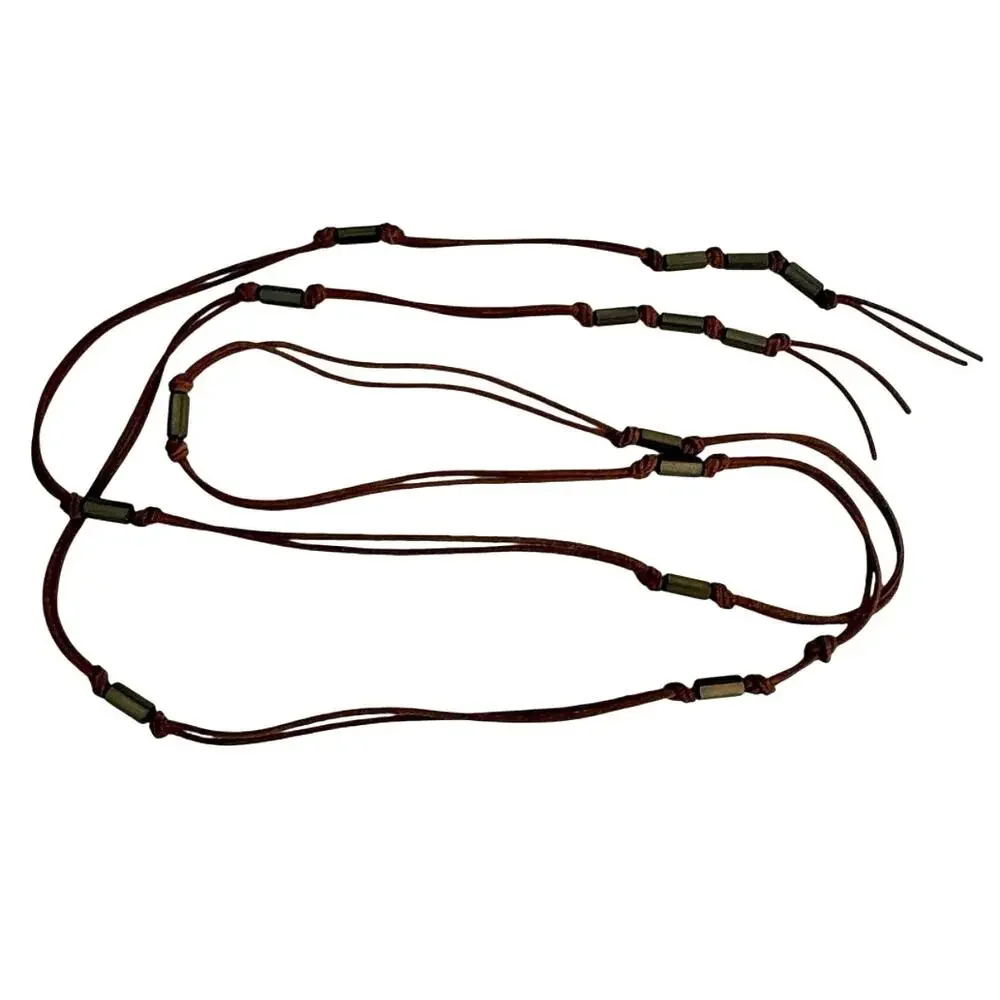 Women's brown suede and metal detail/bead belt